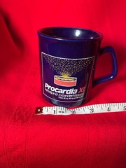 Procardia XL Pfizer Labs Blue Ceramic Coffee Mug Pharmaceutical Drug Swag Cup