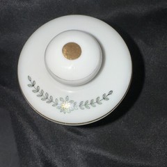 Porcelain Apothecary Jar Pulvis Gold Trim DOM Vintage Cotton