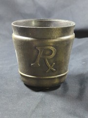 Vintage 1991 Schering Plough metal Mortar Pharmacy Rx Pharmacist Secundum Artem