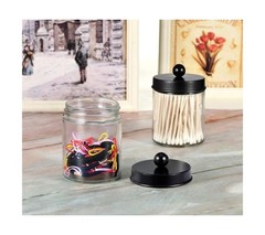 Amolliar 4 Pack Apothecary Jars Bathroom Vanity Storage Organizer S… Fast Ship