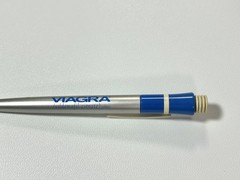 2 Vintage Viagra Pens Pfizer Drug Promotional Blue Gray Pharmaceutical