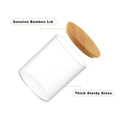 INIUNIK Qtip Holder with Vanity Tray, 3 Pack Glass Apothecary Jars with Lids,…