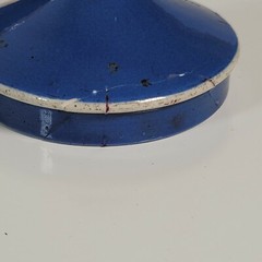 Vintage Blue Medicinal Medicine Jar Lidded Ungt Rubri Scarlatini F&B Apothecary