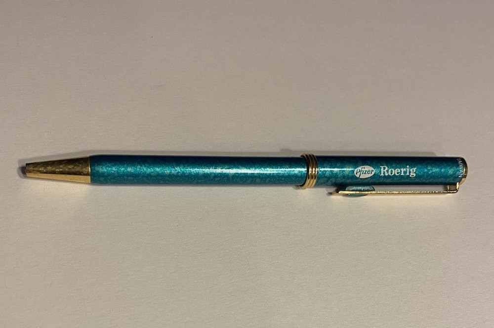 VINTAGE PFIZER ROERIG DIFLUCAN FLUCONAZOLE DRUG REP PEN METAL DRIED INK TAIWAN