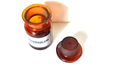 PROTARGOLUM, Vintage Glass Apothecary Pharmacy Brown Jar, 50 ml, Cap