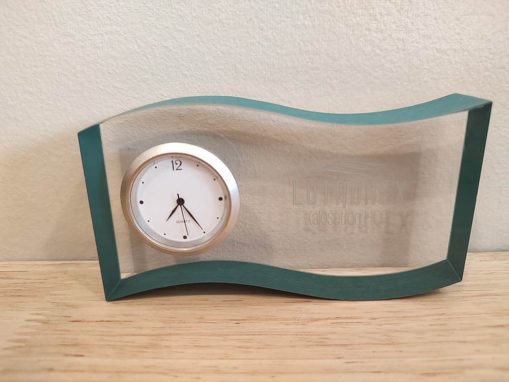 Rare Lotronex Drug Rep Promo Desk Clock Vintage, *Non Working Needs Battery 5×2″