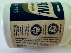 Bufferin Tablets Vintage Medicine Plastic Bottle-A4