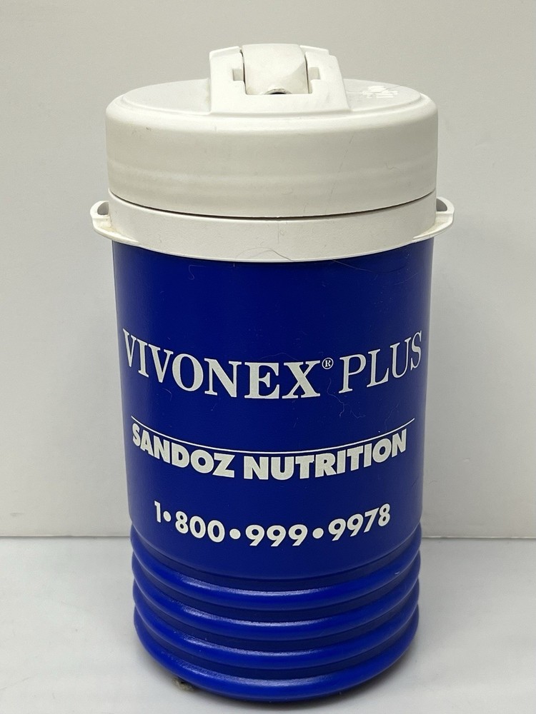 Vivonex Plus Sandoz Nutrition Water Cooler Igloo 1 Quart Vintage Blue Drug Rep