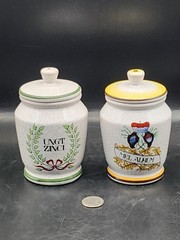 Vintage Set Of 2 Apothecary Jars. West Germany. Allen Ausston Herr.