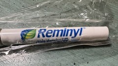 REMINYL PEN w/Lanyard: White/Blue – Plastic -Pharmaceutical Promo NEW