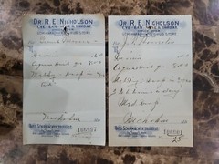 File Box & 97 antique prescriptions (1913) – Opium, Morphine, Dionin, Codeine