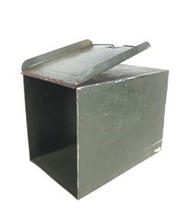 Vintage Phillips Prescription Metal File Box Columbia Drug Co 7.5 x 5.5 x 5.5″