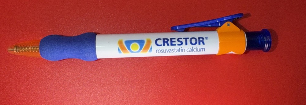 Crestor Plastic PEN Drug Rep Pharmaceutical Promo Medical Advertising Black Ink