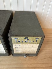 Vtg Pharmacy Prescription Record File Box Metal 1960s Apothecary Rx Talbott