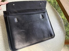 Paxil Pharmaceutical Leather Portfolio Binder Zip Around Black Embossed Logo