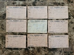 File box & 70 antique prescriptions (1910) – Codeine, Poisons, Equine