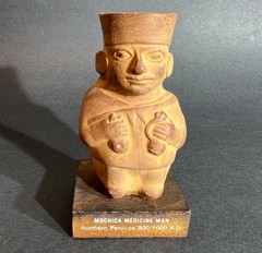 3 SCHERLING PHARMACEUTICAL ADVERTISING MESOAMERICA PERU MEXICO POTTERY STATUES