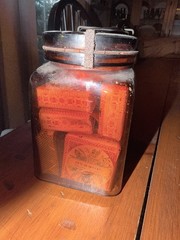 3 Vintage Gansen’s Drug Store Pioneer Pharmacy Amber Glass Jars w/ Labels