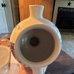 Lilly Portuguese 1989 Ceramic Pharmaceutical Syrup Jar Blue White Bird Motif