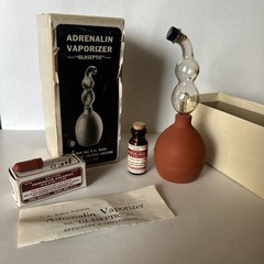 Antique Adrenalin Vaporizer Set Glaseptic Parke Davis & Co Detroit MI Complete