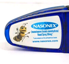 Pharmaceutical Drug Rep Clip Magnet Blue Advertising Nasonex