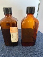 Vintage Parke Davis Colchicum Seed POISON bottle and Lufyllin-GG Elixir EMPTY