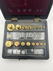 Vintage Ohaus Model 5601 Brass Pharmacy Calibration Weights Set Incomplete