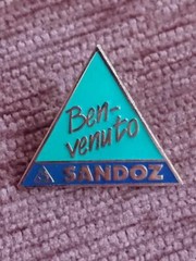 SANDOZ Pharmaceuticals pin LSD Albert Hofmann – BENVENUTO pin badge