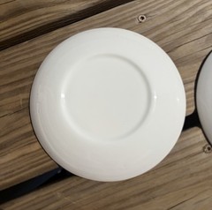 Vintage Pair of MCM Pharmacy Logo Saucers, 6”