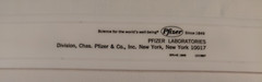 VTG White Desk Ruler Pfizer Laboratories Promotional VISTARIL (Hydroxyzine) 12″