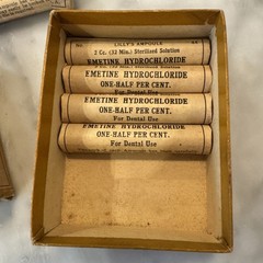 Antique Eli Lilly & Co USA Emetine Hydrochloride for Dental Use-Rare-Not For Use