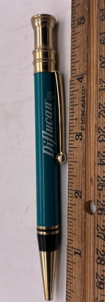 Diflucan Metallic Teal Metal PEN Drug Rep Pharmaceutical Promo Advertising Works