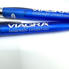 Pfizer Promotional Drug Rep Pens Lot of 2 Blue Drug Rep Advertising