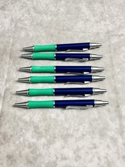 CELEBREX PHARMACEUTICAL REP PENS METAL BLUE GREEN GRIPS CHROME CLIP LOT OF 6