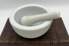 Vintage Porcelain Mortar and Pestle White