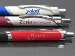 Ketek Zetia Zoloft Metal Triangular PENS Drug Rep Pharmaceutical Promo Lot of 3