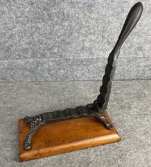 Apothecary Medical Cork Press Mounted on Wood Plinth Antique