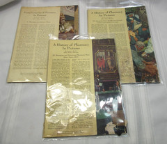 „A History of Pharmacy“ in Pictures Set of 19 Prints Park Davis 1950’s