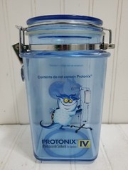 Vtg Pharmaceutical PROTONIX IV Plastic Container Drug Rep Rare Promo Canister