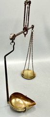 Early 19th Century Apothecary Spice Gem Balance Scales Handheld Brass & Steel