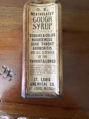Vintage O.k. Mentholated Cough Syrup Original Label Intact
