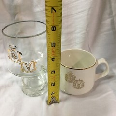 DOCTOR PHARMACIST Apothecary CADUCEUS RX GOLD RIM Coffee Cup and Glass Set