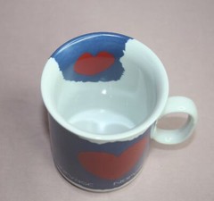 ADVERTISING NORVASC CUPS / MUGS RED HEART & BLUE ECHT KARLBADER HNC AG PORCELAIN