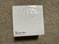 Levitra Sticky Note Tablet W/ Pop Open Pen, Pharmaceutical Advertisement