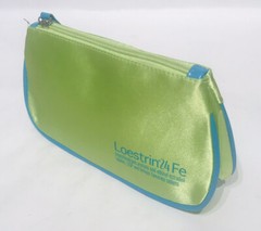 Pharmaceutical Collectible Loestrin 24 Fe Drug Rep Satin Lime Pouch with Zipper