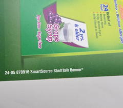 Pharmaceutical Advertising Banner ZYRTEC Shelf Talker Grocery Store Display Sign