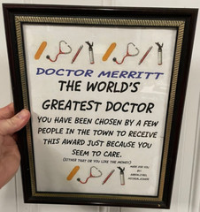 Vintage Dr James Merritt Hand Made Greatest Doctor Plaque Dexter MO Cybil Aaron