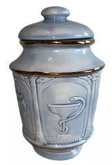 Apothecary Jar Porcelain PMA Meeting April 1988 Gift Lederle Vintage Hippocrates