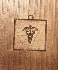 1958 PARKE DAVIS CADUCEUS Charm STEEL STAMPING DIE Robbins RBX473