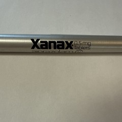 XANAX ALPRAZOLAM Pharmaceutical Drug Rep Retractable Refillable Vintage Silver